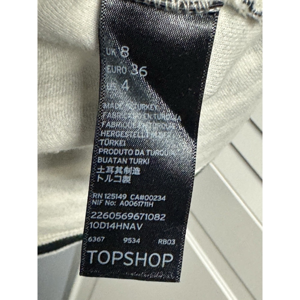 Topshop Women's Black And White Striped Shift Dress Size 4 Preppy Casual - Picture 9 of 14